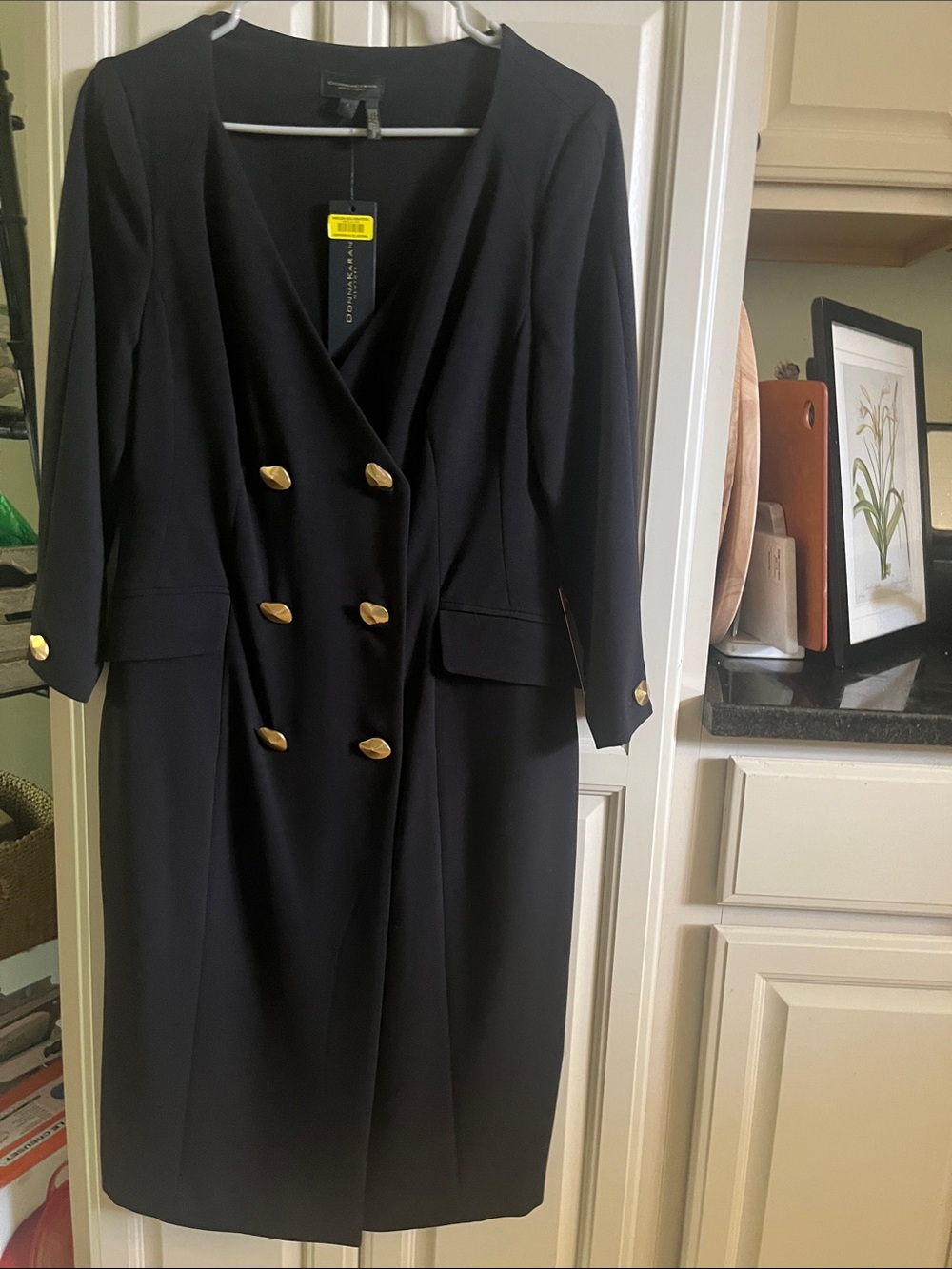 Donna Karan Black Dress with Gold Logo Tag